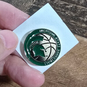 Michigan State Sparty Basketball 1" Round Pin Set  of 2